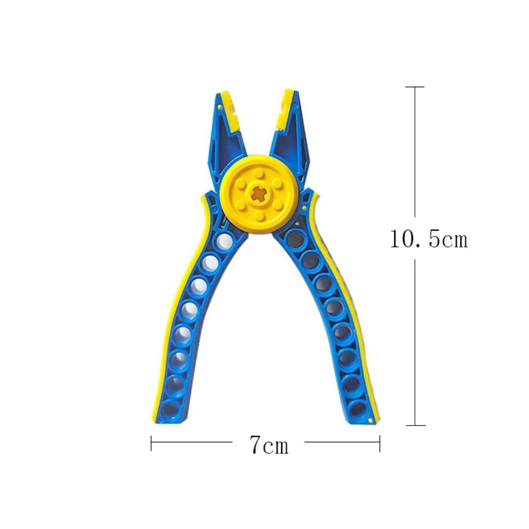 Pasyru Building Blocks Tool Kit, Building Blocks Separator Tools Set, Brick Separator, Multi-Use Hammer, Measuring Ruler, Auxiliary Pliers, Compatible with Major Brands(4Pcs) (Blue)