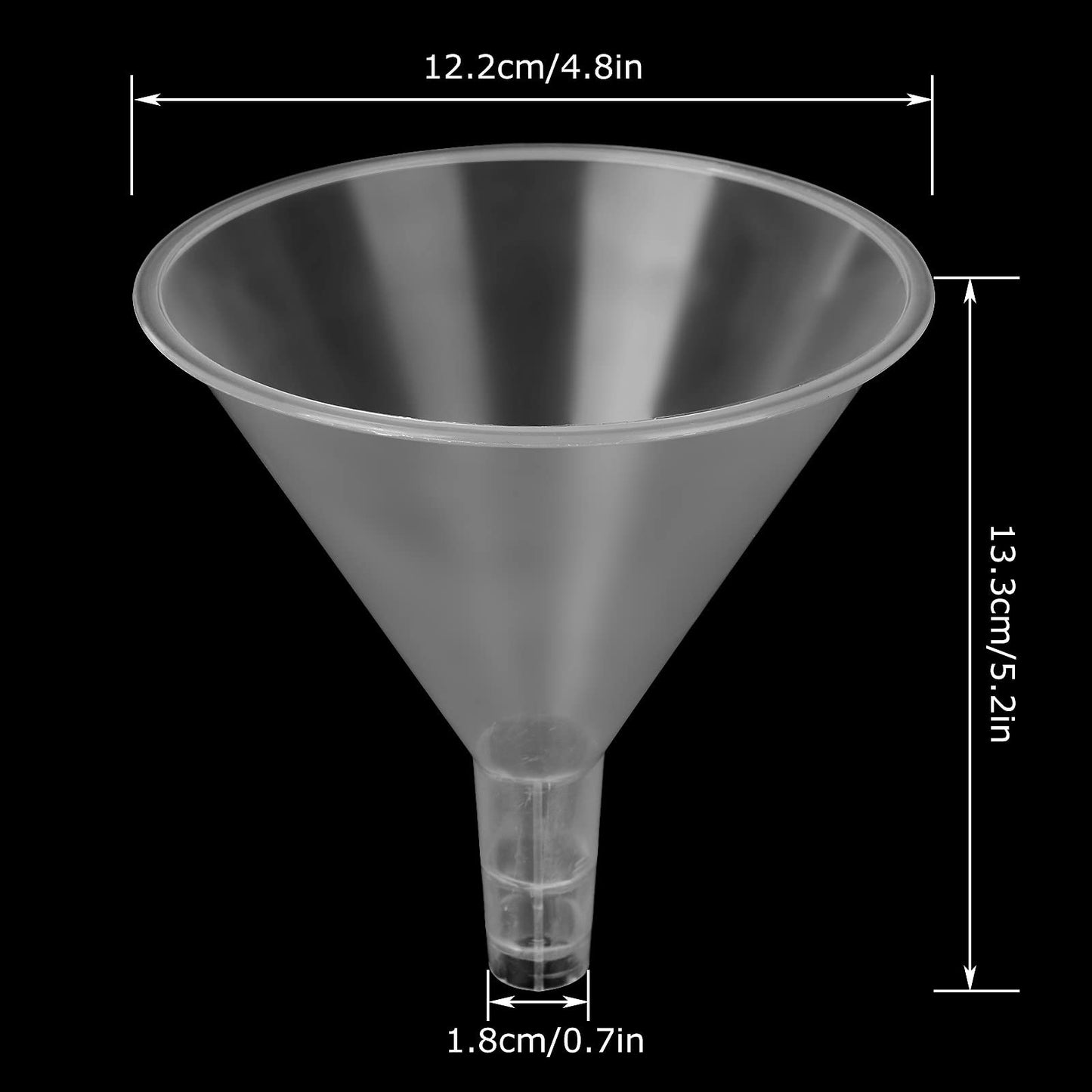 CYEAH 20PCS Plastic Funnels, 4.7 Inch Wide Mouth Clear Plastic Funnels Oil Funnel Liquid Transfer Funnel for Liquid, Spices, Powder, Lotion, Oils