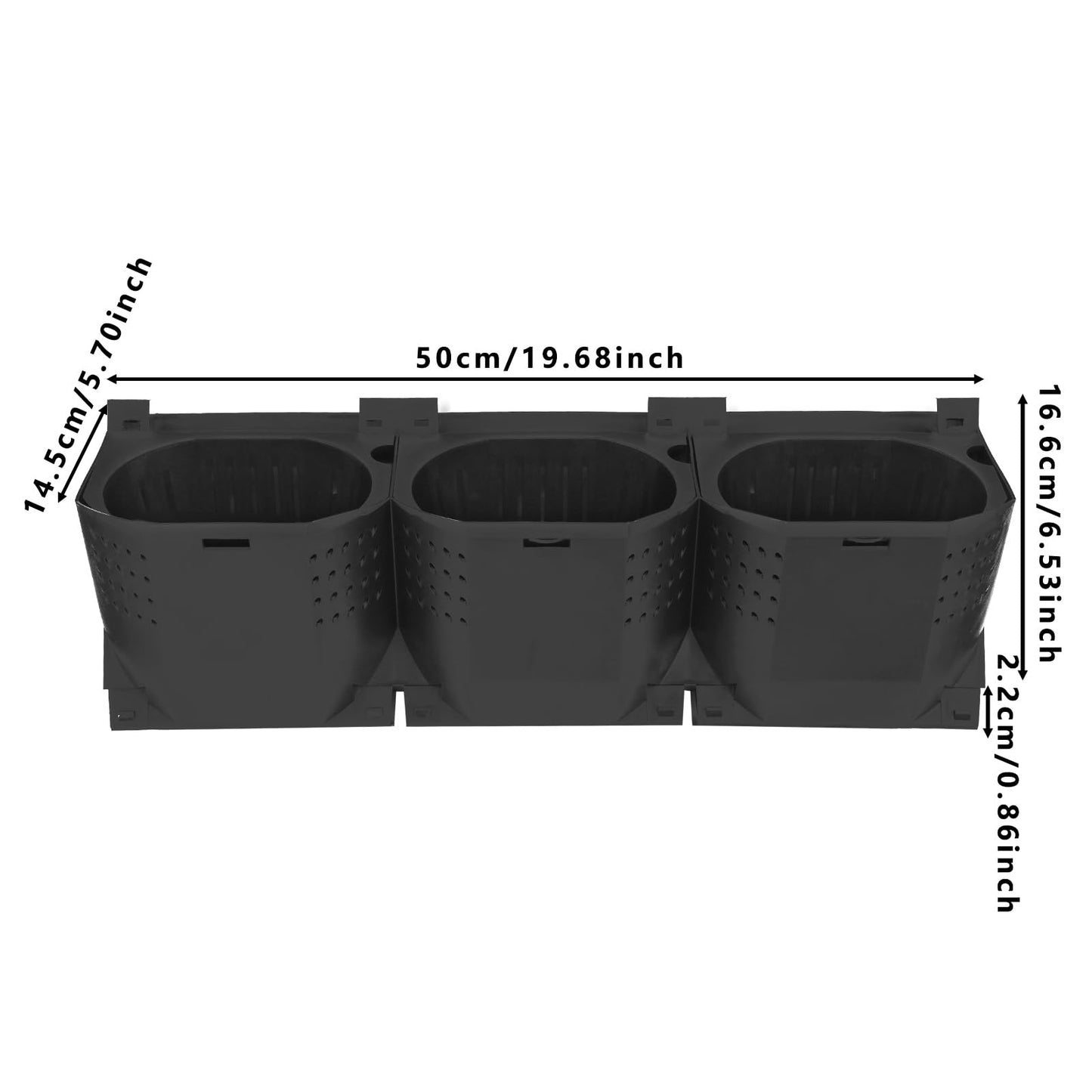 Eapmic Vertical Wall Planter with 36 Pots, Hanging Garden Plant Flowerpot Holder, Stackable Wall-Mounted Planter, Balcony Planters for Flowers Vegetables Fruits (Black, 36 Pots)