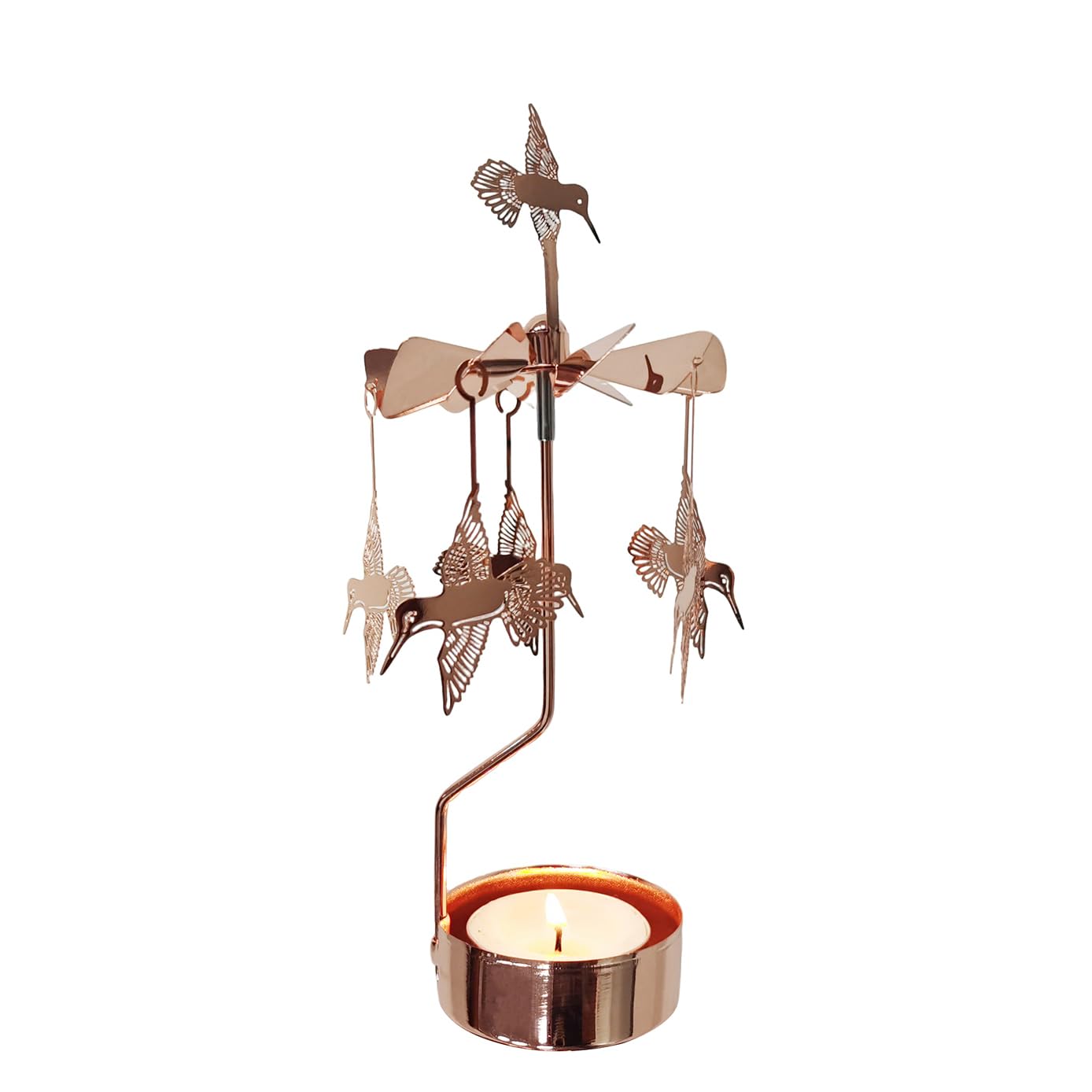 kingnero Rotary Candle Holder Spinning Candleholder Tea Light Candle Powered Carousel Small Gift (Hummingbird)