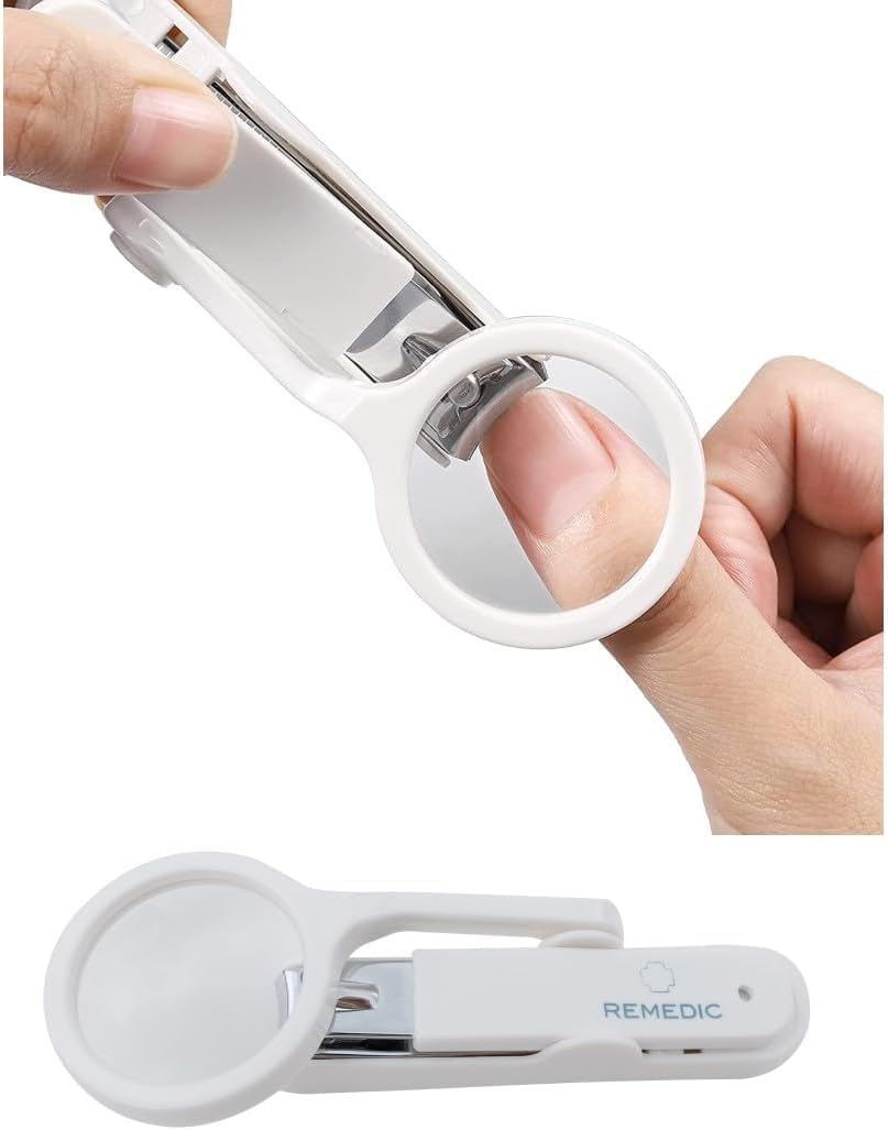Remedic Extra Large Nail Clippers with Magnifier for Fingernails & Toenails – Arthritis-Friendly Grip - Perfect for Elderly & Low Vision Users – professional quality - sharp blades for precise cutting