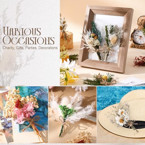 Nuanchu 10 Pcs Mini Dried Flower Bouquet Mixed Natural Dried Flowers with Stem Boho Plant Stem Bunch for DIY Craft Card Home Party Photo Props Wedding Decor, 5 to 6 inches(Classic Styles) - style: Classic Styles