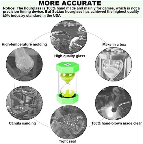 Sand Timer 5 Minute Hourglass Timer, Plastic Sand Clcok 5 Minutes, Big Green Sand Watch 5 Min, Hour Glass Colorful Sandglass Timer for Kids, Games, Classroom, Kitchen, Decorative