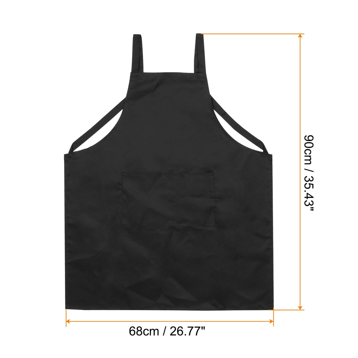 HARFINGTON 2pcs H Style Apron Kitchen Cooking Aprons Artist Painting Apron with 2 Pockets for Home Kitchen Restaurant Craft Garden Cooking, Black