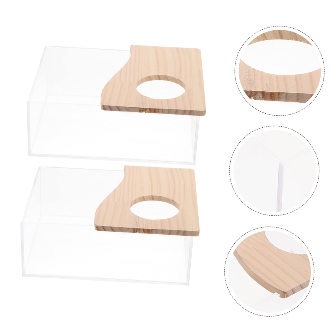 WOONEKY Chinchilla Bath Toy Bin Acrylic Small Chinchilla Bathtub Multi-Function Cage Box Easy Clean Design