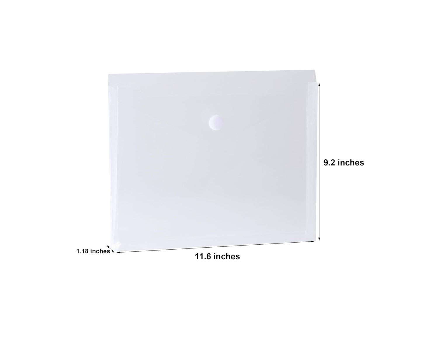 YESSART 8.5 x 11 Letter Sized Clear Plastic Envelopes with Expanding Gusset Document File Storage Holder 20 Pack Hook Loop Closure