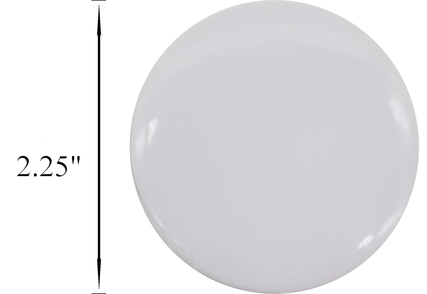 Plain white pinback buttons for DIY crafts - pack of 20 - GLOSSY (standard size, 2.25")