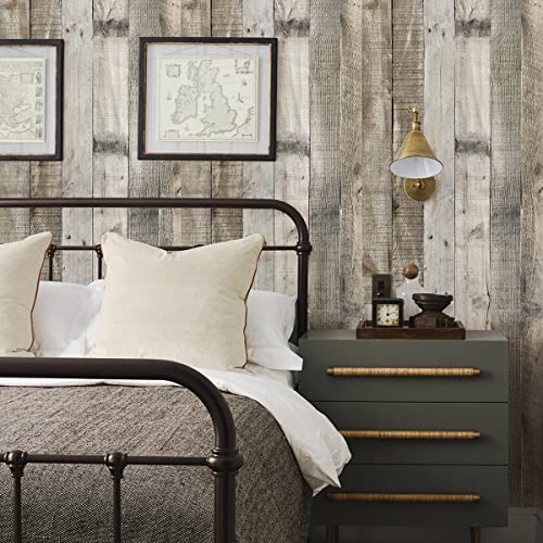 Livebor Light Gray Wood Contact Paper Peel and Stick Wallpaper 17.7”x 236.2” Wood Wallpaper Peel and Stick Shiplap Contact Paper Wood Plank Self Adhesive Wallpaper Distressed Wood Wall Paper - color: Light Gray, size: 17.7" x 236.2"