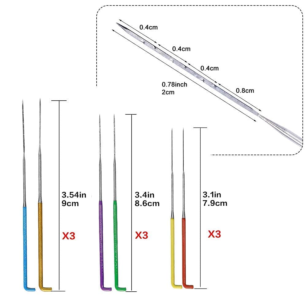 18 Pieces 6 Colors Needle Felting Needles and 3.53oz White Wool Roving Yarn, Wool Felting Supplies, Needle Felting Tool Kit Wool Triangular Felting Needles with Iron Box for Wool Felting