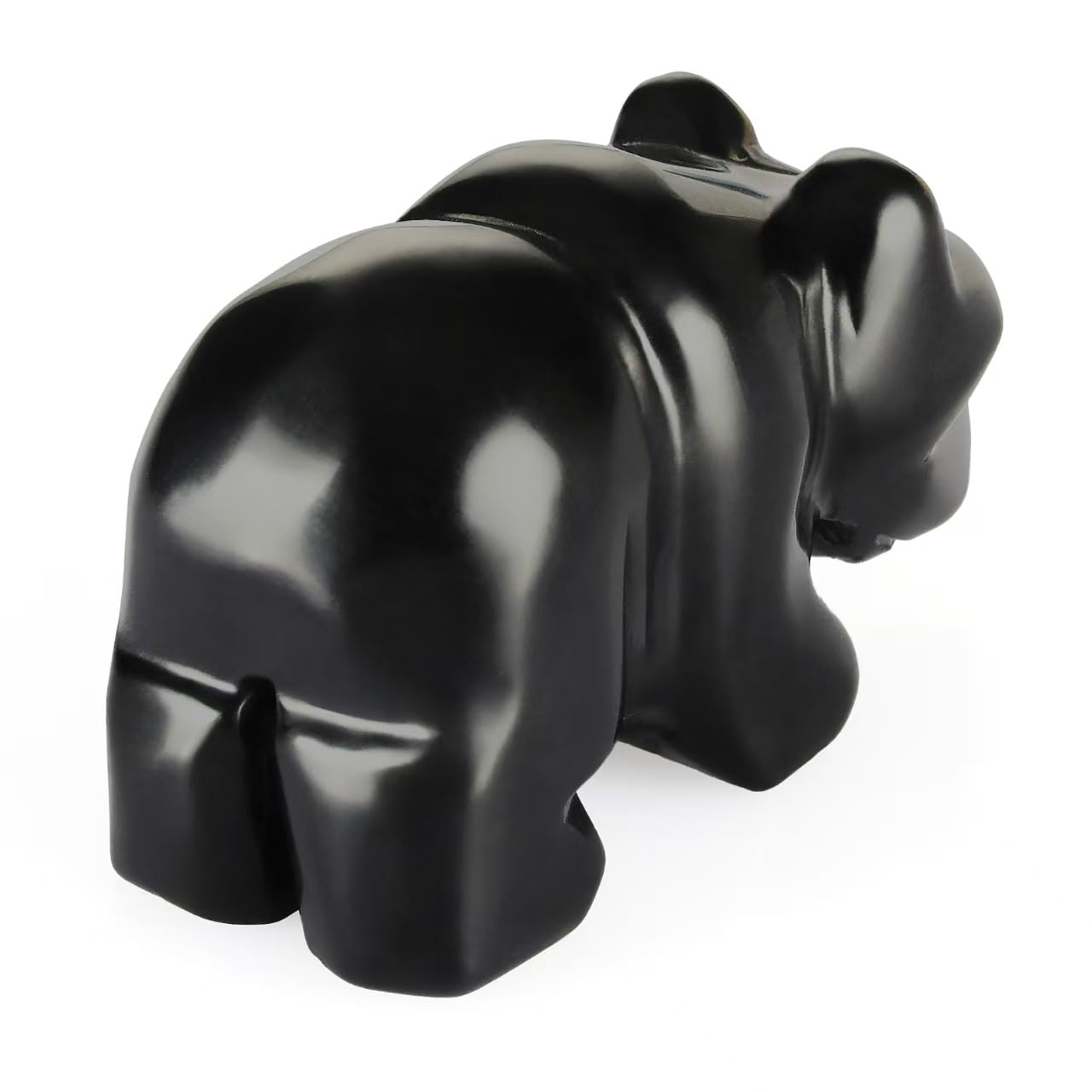 Bosfante 2" Obsidian Crooked Mouth Bear Statue for Strength,Bear Figurine for Courage,Bear Decor for Homes&Offices