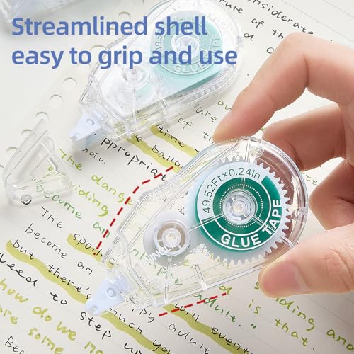 Scrapbook Tape Runner Glue Tape, 6 Pack Double-Sided Tape Roller 49.52ft x 0.24in, Residue-Free Adhesive for Photo Crafts, Scrapbooking, Paper Arts - color: 6 Pack
