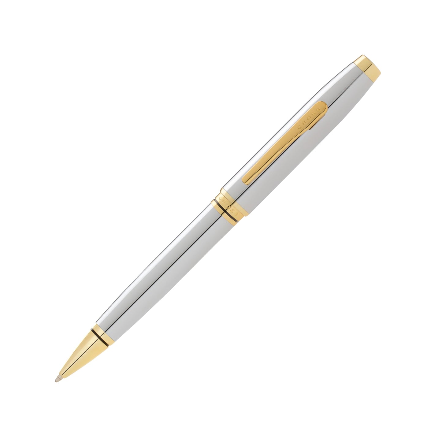 Cross Coventry Polished Chrome with Gold-Tone Ballpoint Pen - Refillable Pen for Smooth Writing - Professional, Elegant Accessory - Black Ink - Long-Lasting Use - Desk Essential - Gift-Ready