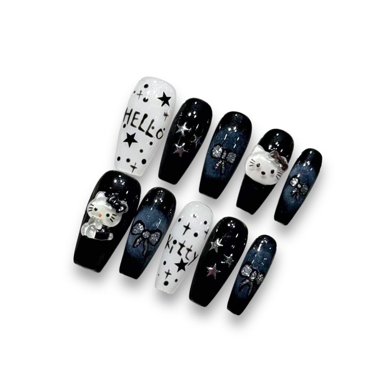 Anime Press on Nails Kawaii Press on Nails Kuromi Press on Nails pochacco Press on Nails Anime 3D Nail Decal Anime Press on Nails Nana (BLKKIT)