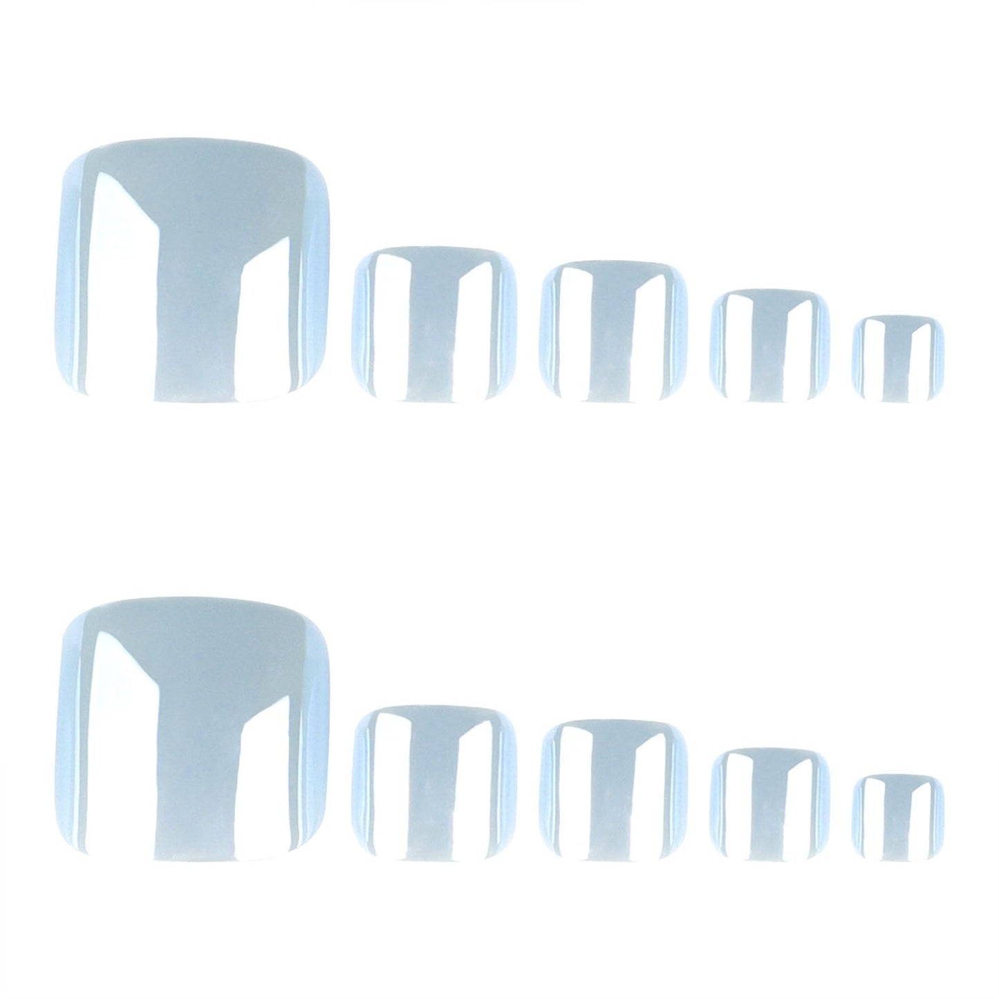 Solid Color Press on Toenails Blue Fake Toe nails with Cat Eyes Design Glossy Short Square Toe nails Press ons Acrylic Stick on Toenails for Women 24Pcs