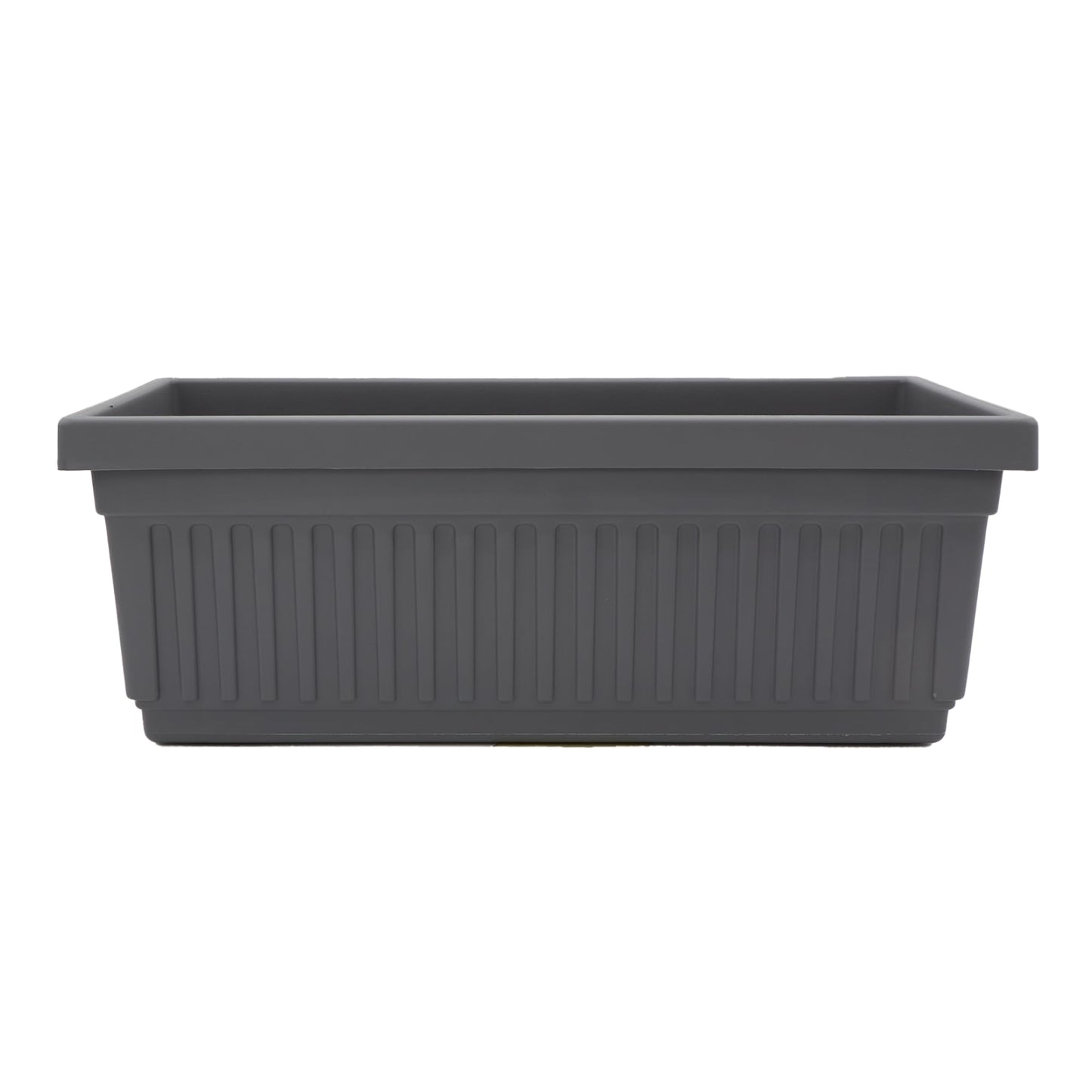 The HC Companies Venetian Window Planter Box w/Drain Plug - Long Planter Box for Windowsills, Balconies & More - Plastic Large Rectangular Planters for Herbs & Flowers (24" Warm Gray, Pack of 1)