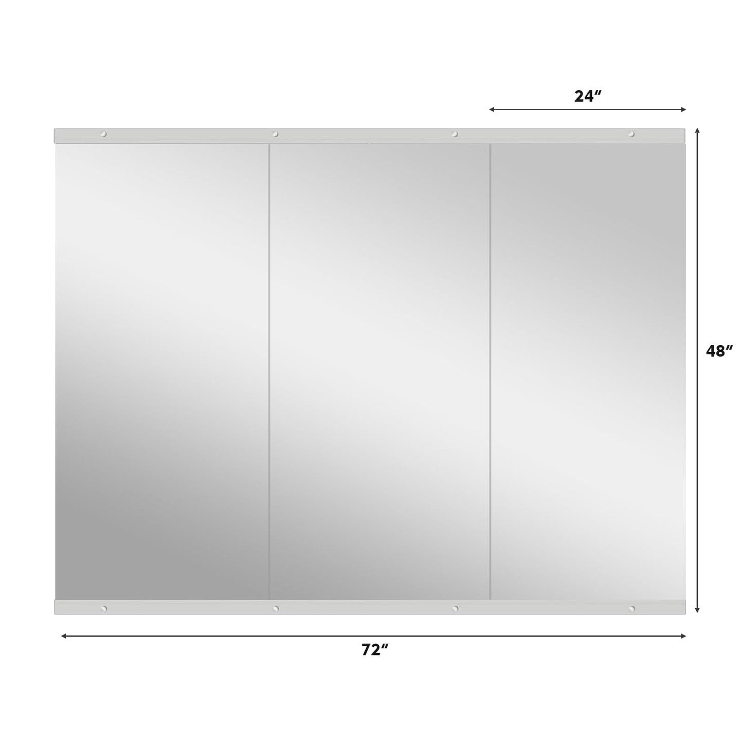 Snowdool Home Gym Mirror, 48''X24''(Each) -3PCS Full Body Mirror for Yoga, Garage, Dance Studio, Anti-Rust, Tempered Glass,Frameless Mirrors, Wall-Mounted Large Workout Mirrors