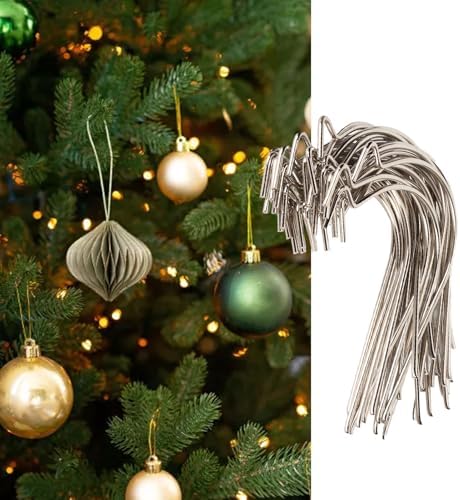 50Pcs Christmas Ornament Hooks Decorative Lightweight Stainless Steel Tree Decorating Hangers for Holiday Parties