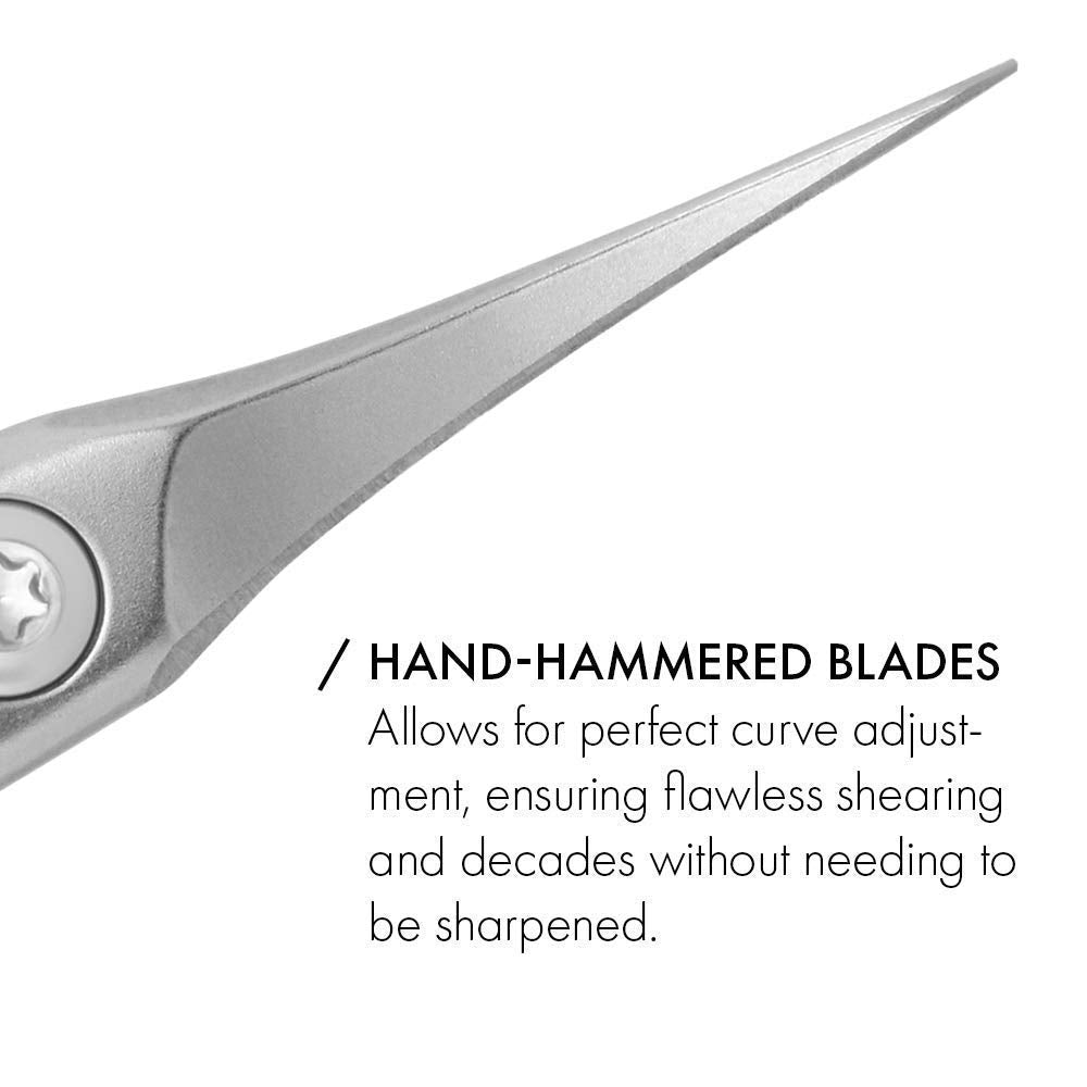GERMANIKURE Professional Nail Cutter Scissors - FINOX Stainless Steel Nail Scissors - Curved for Nail Tips - Manicure Tools in Leather Case - Ethically Made in Solingen Germany - 4704