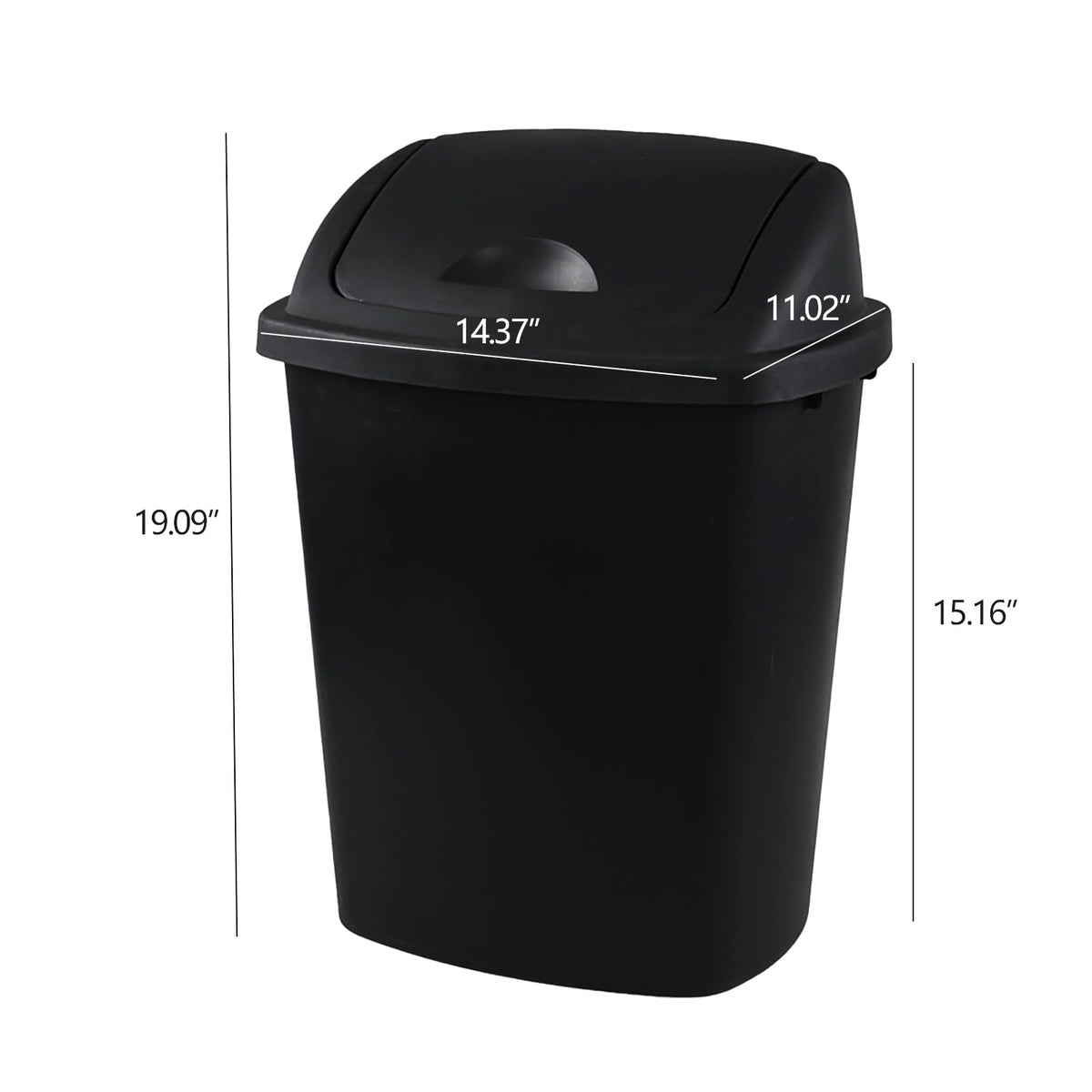 4 Pack 6 Gallon Trash Can Plastic (4 Count)