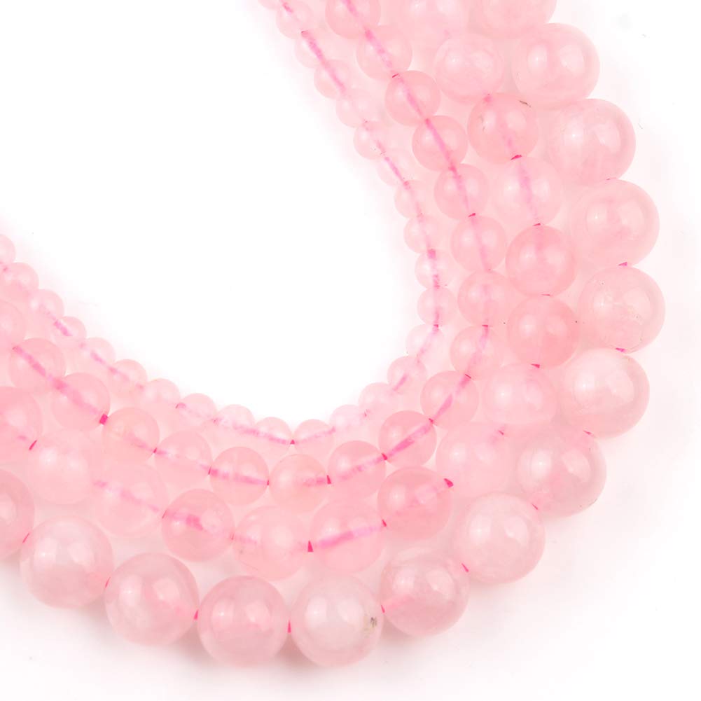 Love Beads Natural Madagascar Rose Quartz Loose Beads for Jewelry Making 8mm 15inches Beads