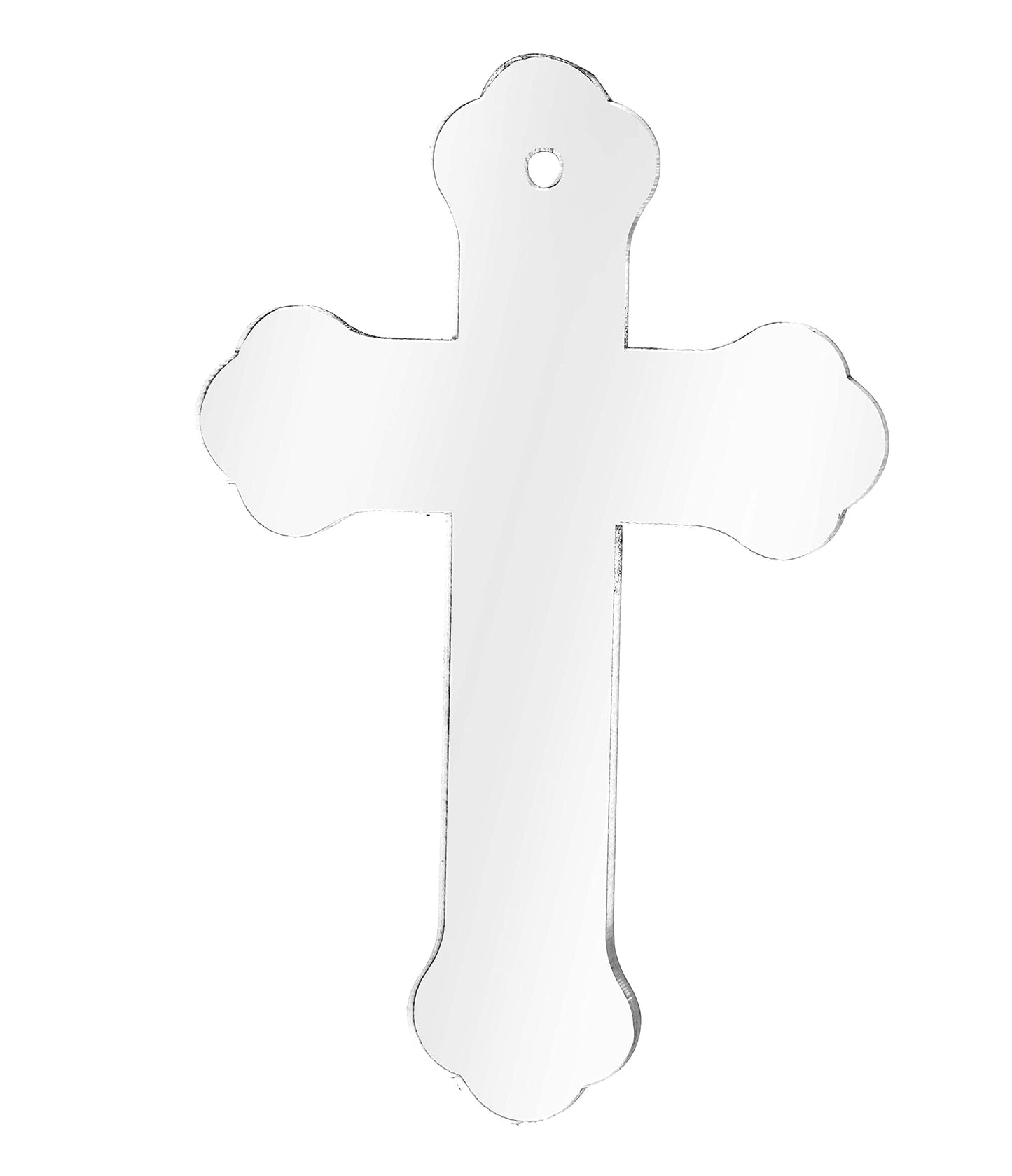 Traceease 3" inches Cross Shape with Hole Clear Acrylic Ornament Blank Transparent Keychain Pendantsfor DIY Crafts Projects - Pack of 25, 3mm Thickness - OL