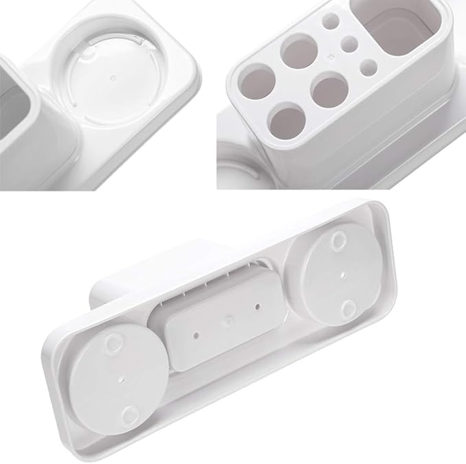Bathroom Toothbrush Holder Stand Organizer with Rinsing Cups(2 Cups)