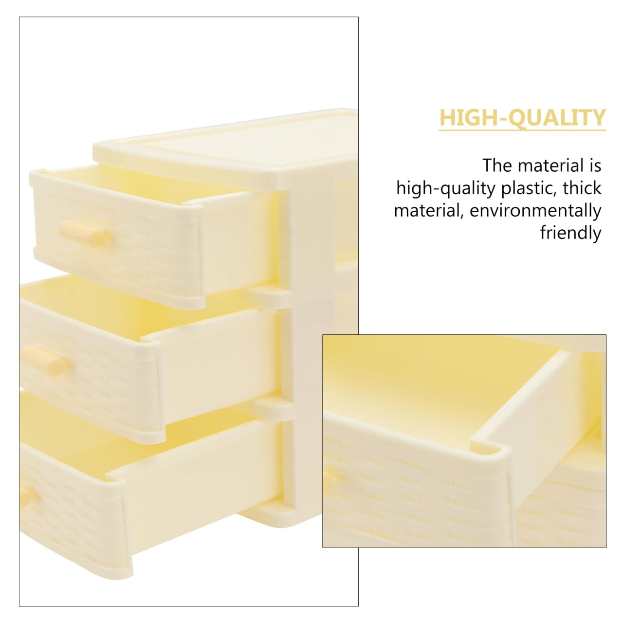 Beavorty Multi-Layer Desktop Storage Box 3-Drawer Organizer 6.69X5.98X5.11In Jewelry Case Cosmetic Makeup Storage for Girls Vanity Office