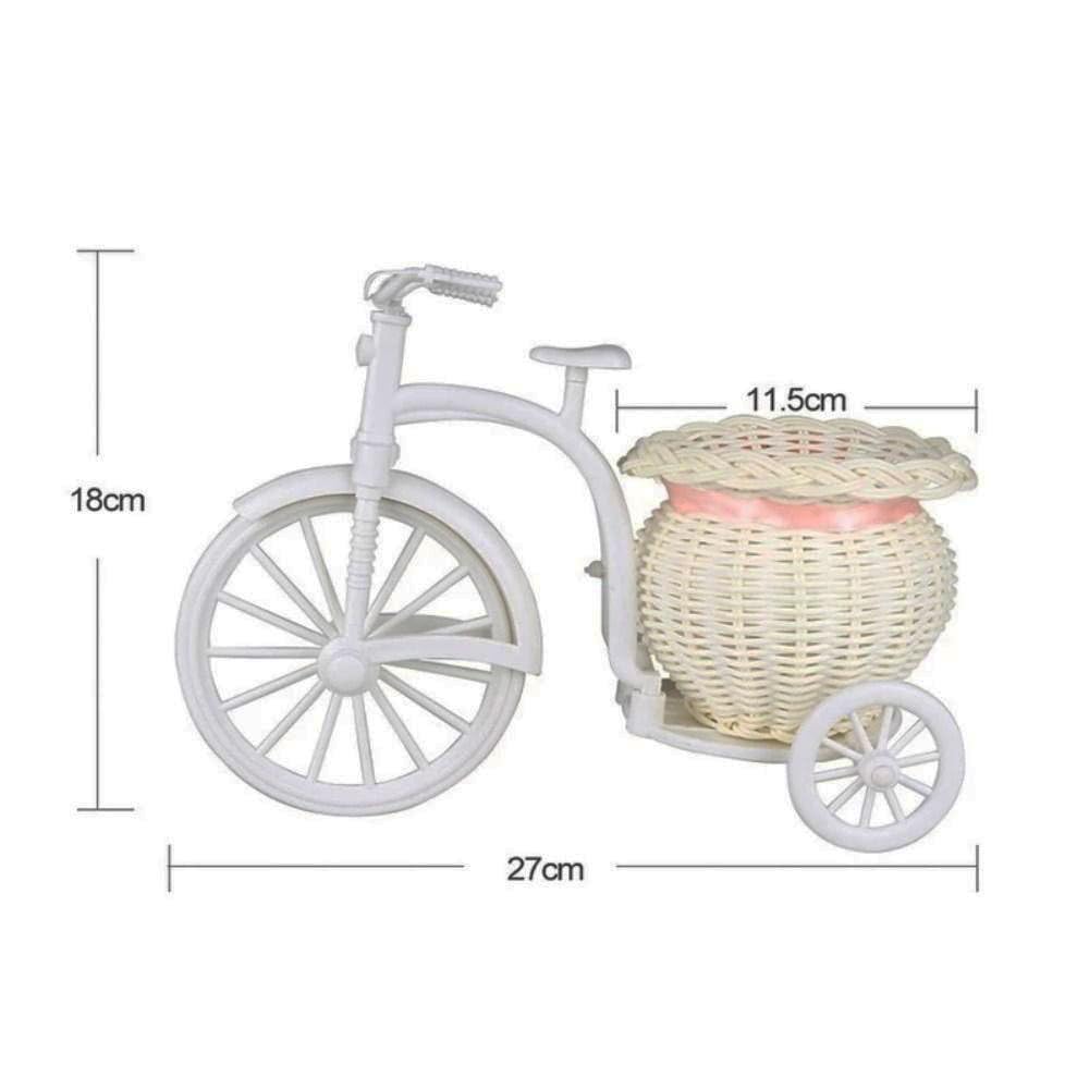 Kopida Bicycle Artificial Flower Decor Plant Stand Nostalgic Bicycle Planter Flower Stand Garden Decor for Home Wedding Decoration, Desktop Decoration, 10*7in