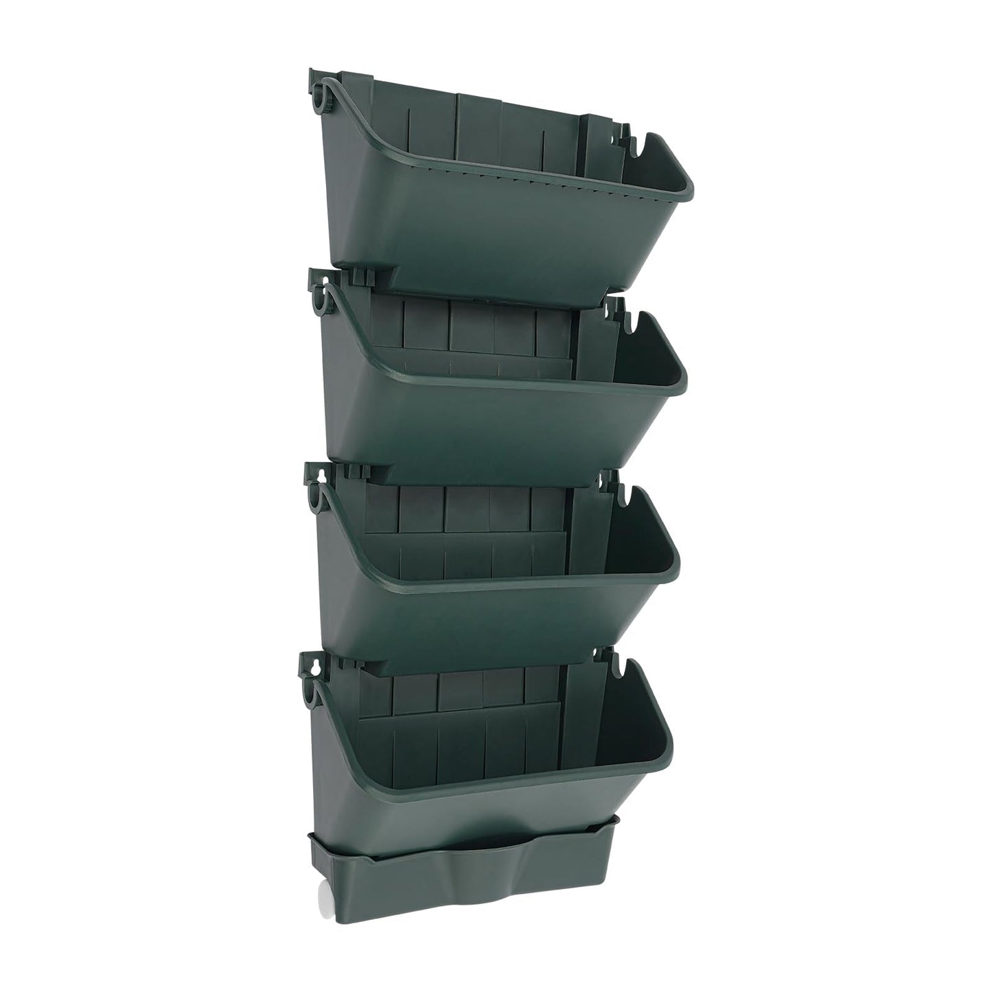 24 Pack Hanging Vertical Wall Planter,12.99inch Wall Mounted Planter for Patio Outdoor Decor,Home Army Green Plastic Pot Balcony Plant Vegetable Fruit Herb Hanging Pocket Holder Flowerpot (Army Green)