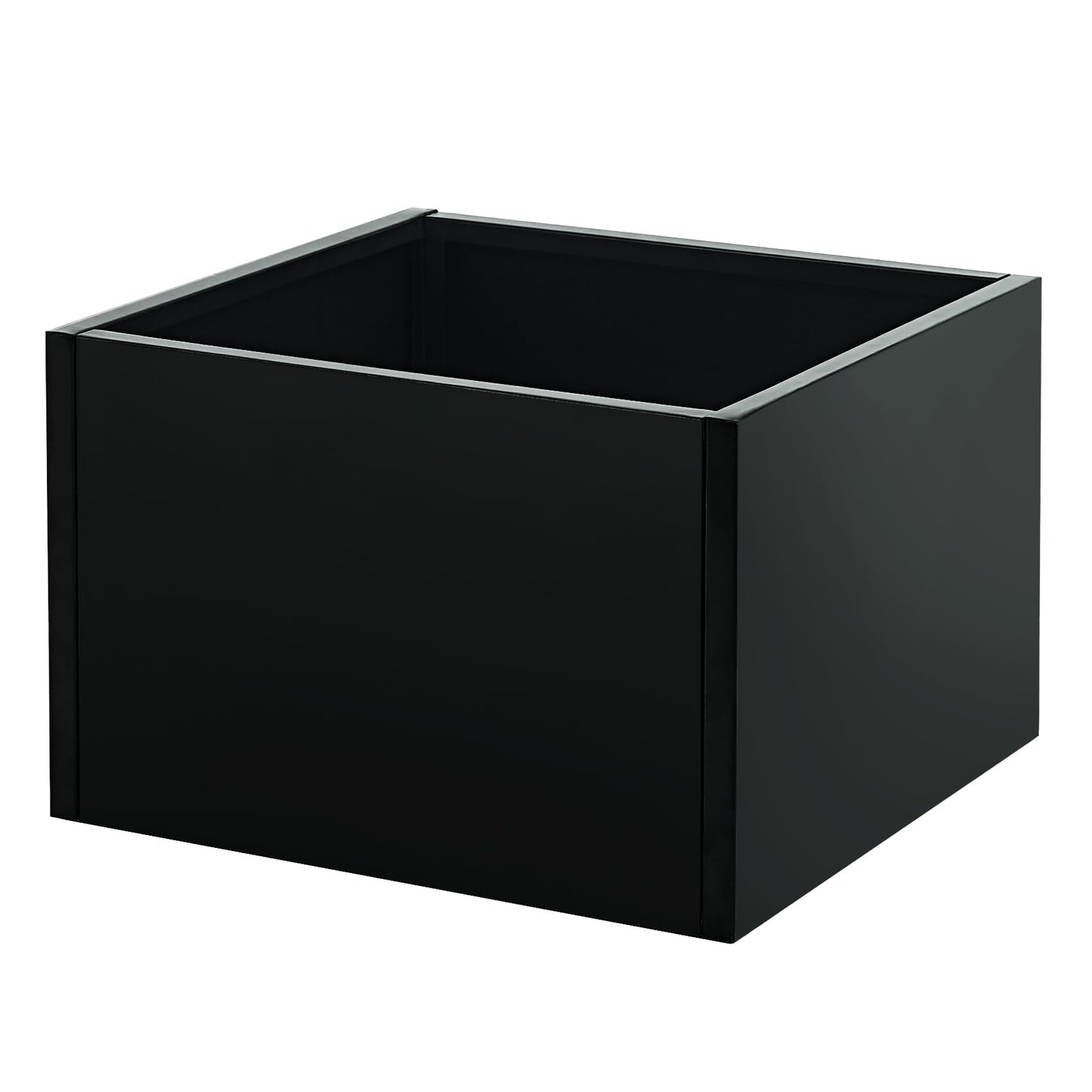 GarveeTech Metal Square Planter Box Tall Planters for Outdoor Plants Modern Heavy Duty with Drainage Holes for Outdoor Patio, Balcony, Yard, with Bottom