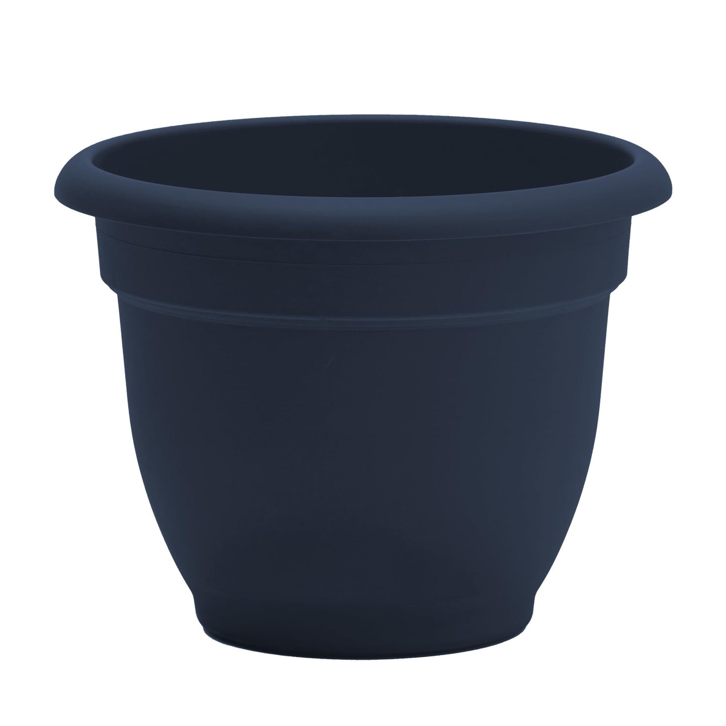 Bloem Ariana 12" Self-Watering Plastic Planter - Rolled Rim Indoor/Outdoor Garden Pot, Navy, 2-Pack
