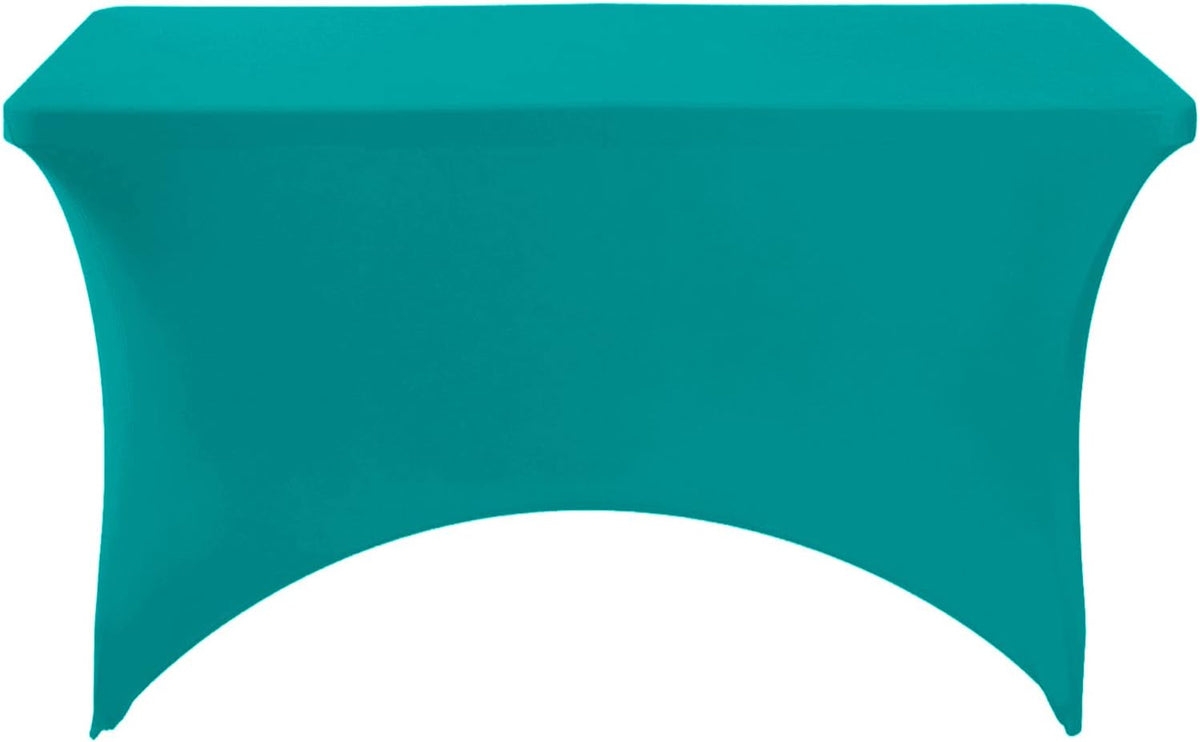 Spandex Table Cover for 4FT or 6ft or 8ft Table Universal Fitted Stretch Tablecloth for Party, Banquet, Wedding and Events-Turquoise