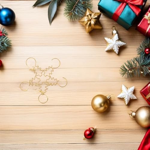 Gold Christmas Tree Ornament Hooks Metal Spiral 100pcs