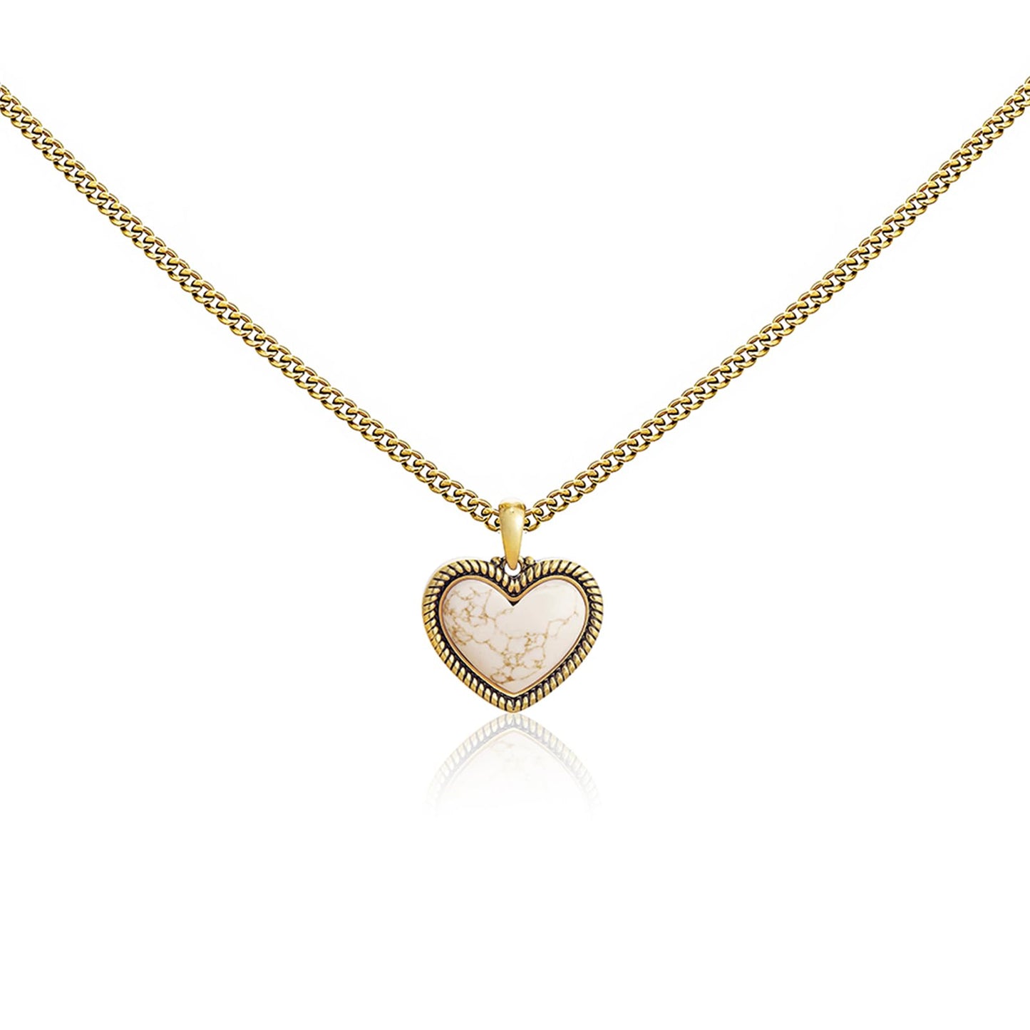 Montana West Wrangler Heart Turquoise Pendant Necklace for Women Western Gold Plated Cowgirl Cowboy Classic Trendy Jewelry AR-WNS-HT-1118GBG