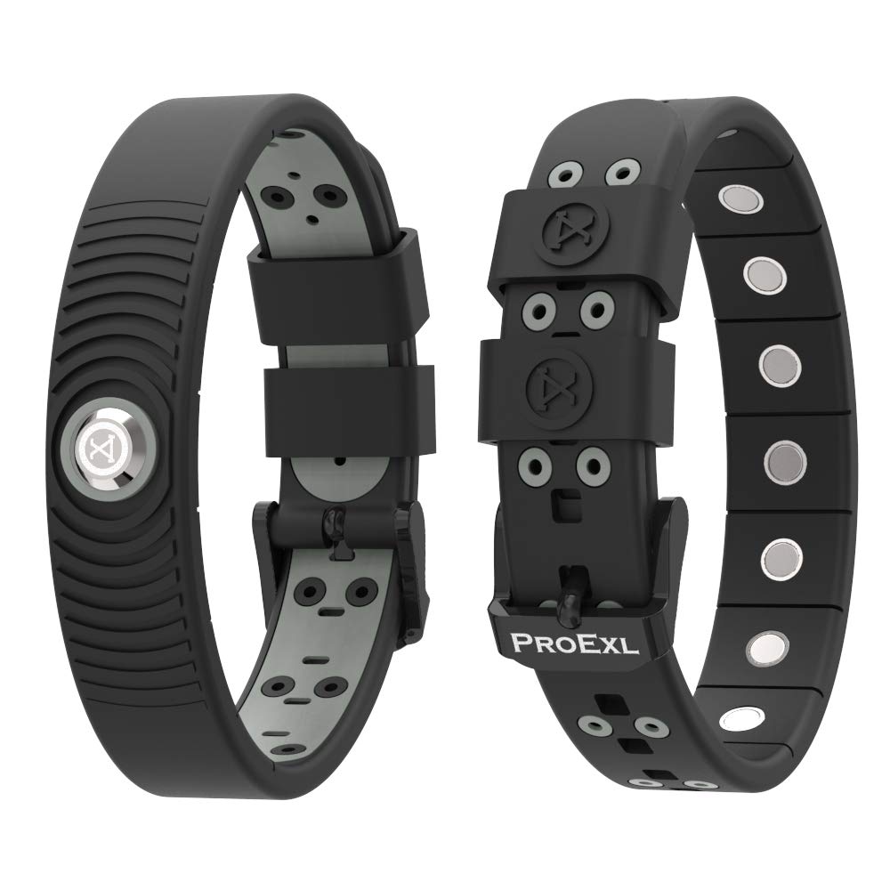 PROEXL 18 MAX Sports Magnetic Bracelet for Men - Waterproof - Breathable Strap - Super Strength - Black Gray