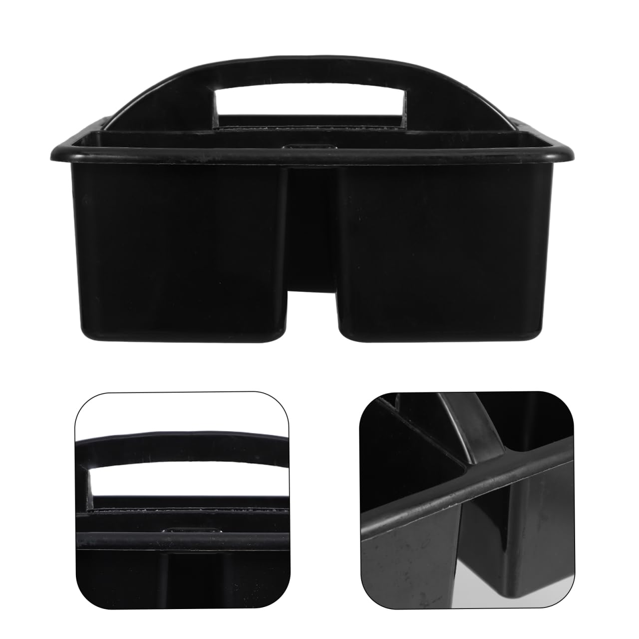 NUOBESTY 3-Compartment Plastic Caddy Organizer with Handle for Classroom Art Supplies and Kids Craft Storage