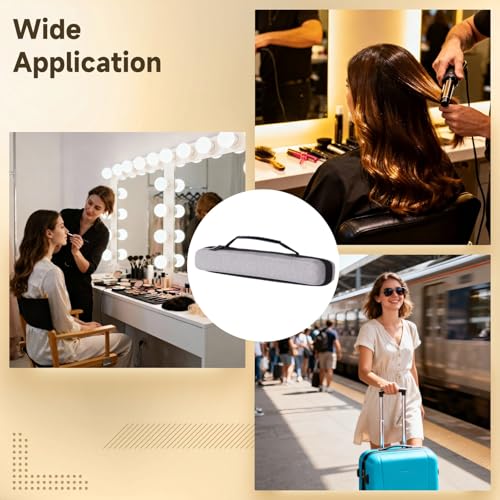 Portable Hard Travel Case for Straightener, EVA Storage Bag with Velvet Liner, Waterproof Travel Organizer with Dual Zippers for Home, Trip, On-the-Go