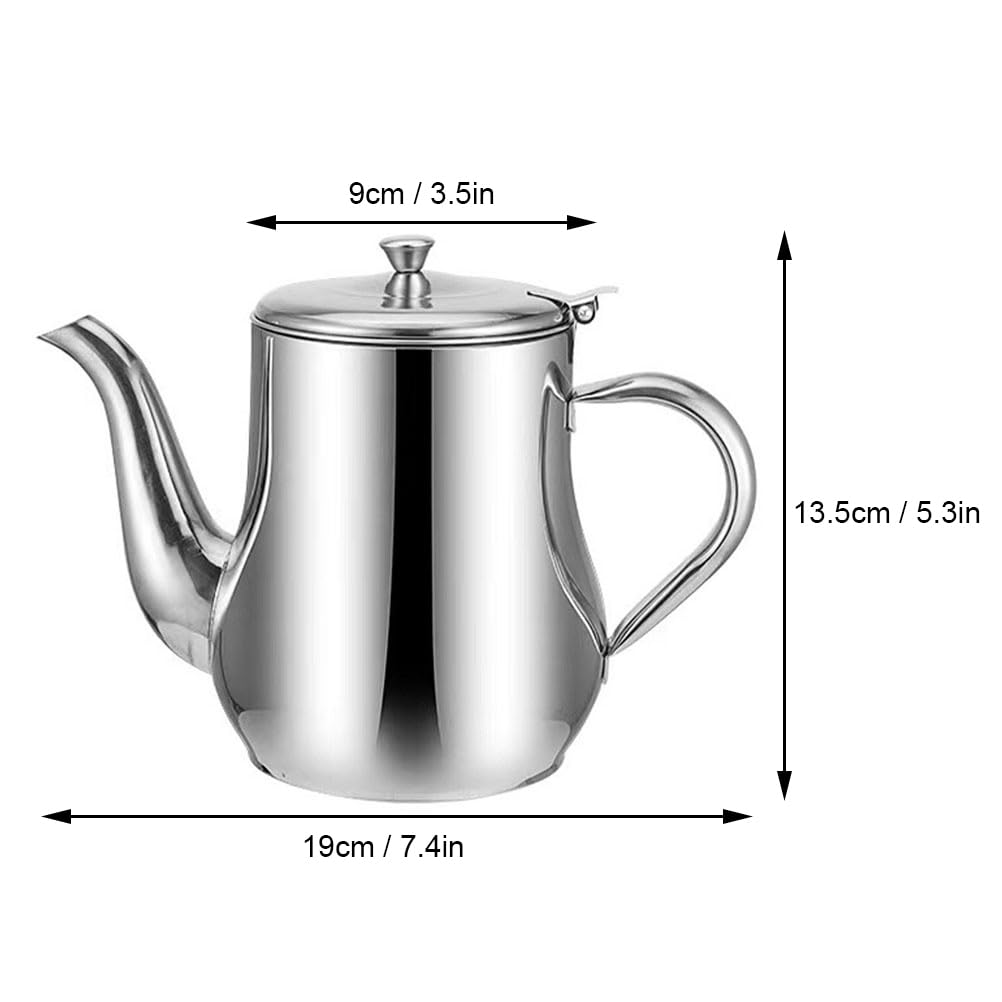 Yardwe Stainless Steel Oil Filter Pot 32Oz with Fine Mesh Strainer and Long Spout for Kitchen Oil Storage and Grease Container with Handle