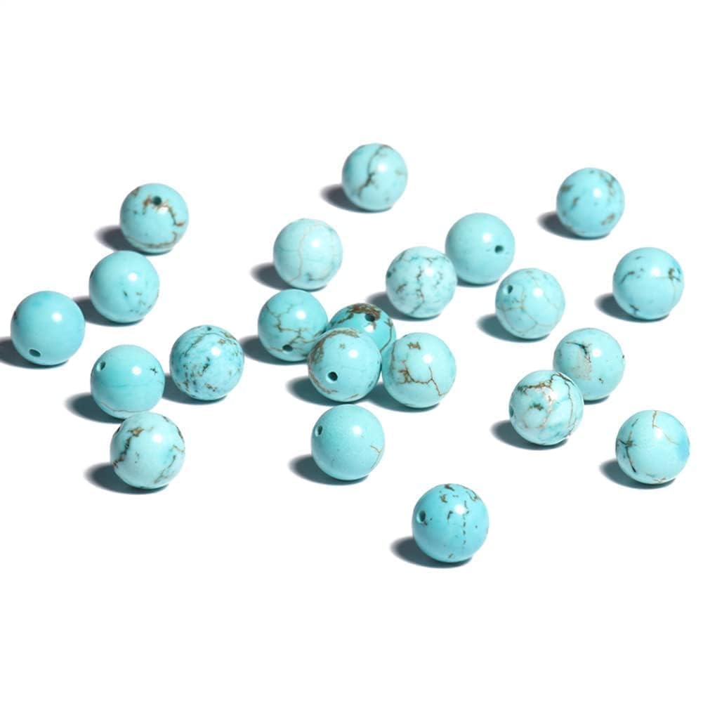 Yochus 45pcs Blue Turquoises Beads，8mm Healing Power Natural Stone Round Loose Beads for Jewelry Making Earring Necklace DIY Crafts