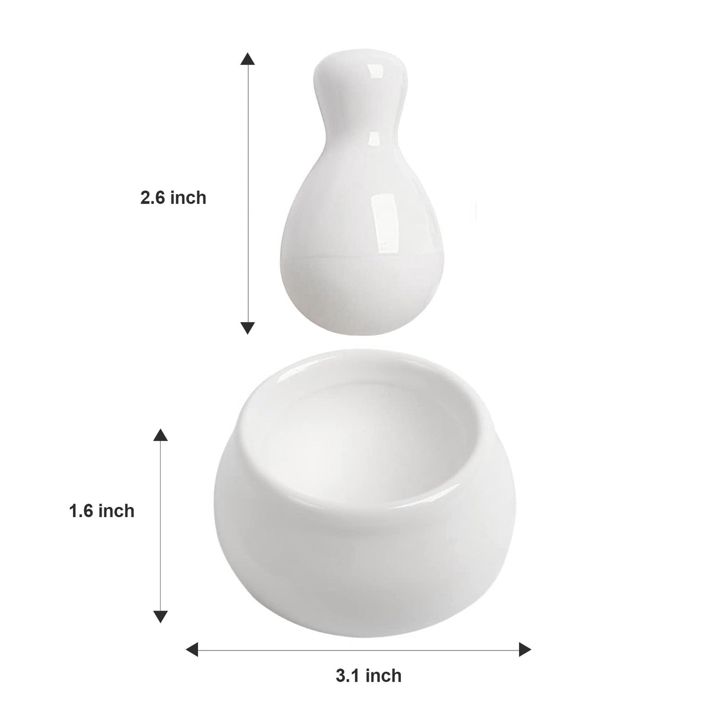 Howise Mortar and Pestle Set, Pill Grinding Bowl,Pill Crusher and Spice Stone Grinder, 2.5 Inch, 1/2 Cup, Grinding is Efficient and Labor-Saving