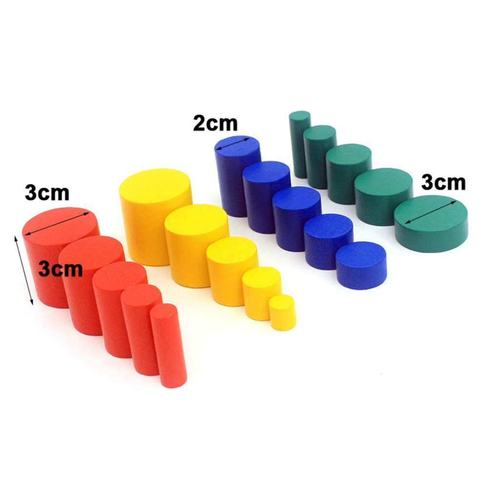 DANNI Upgraded Montessori Materials Colorful Socket Cylinder Preschool Intellectual Development Kids Educational Toys Children Gift (B)