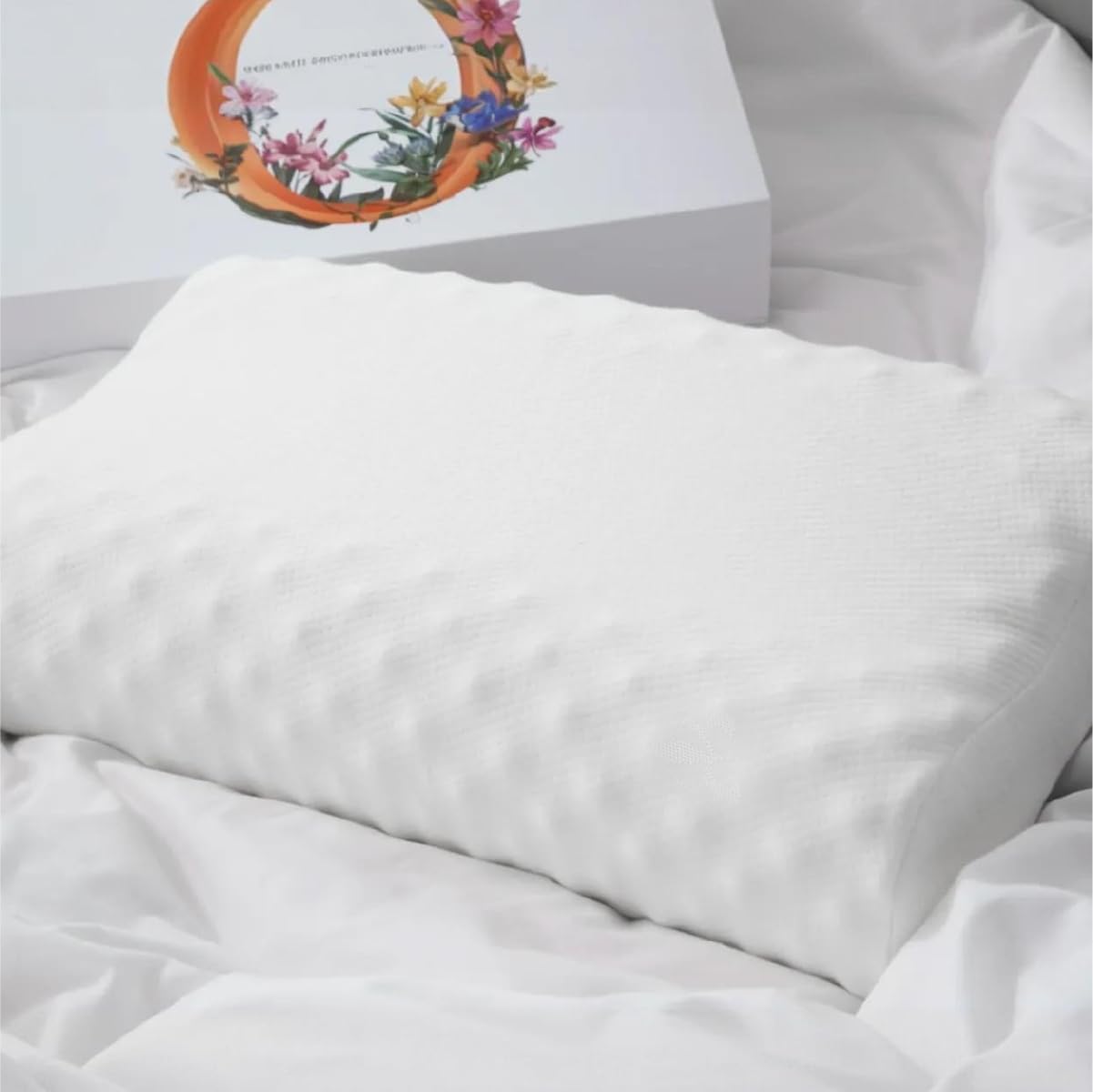 Vinabedding 100% Natural Latex Ergonomic Contour Pillow in Premium Gift Box Cervical & Shoulder Support for Side & Back Sleepers Cooling Breathable Design (Zenova Line)