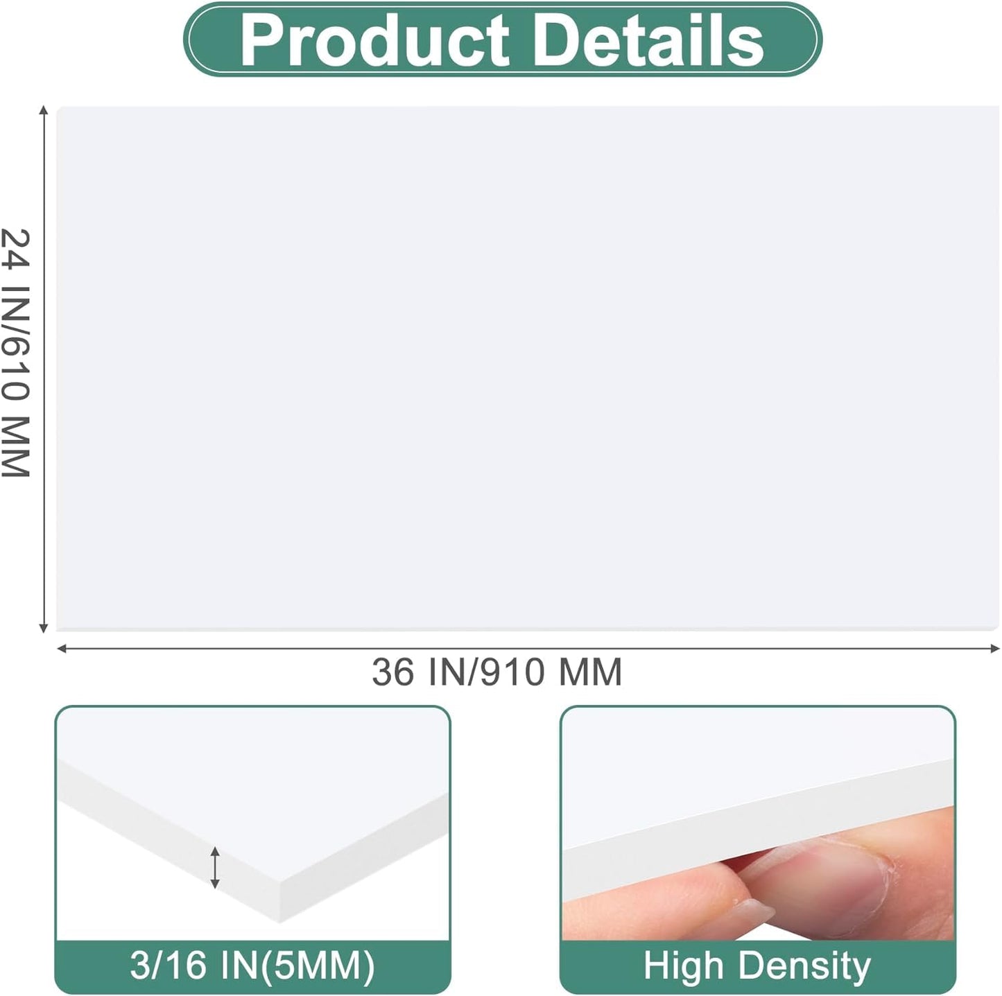 MYFAMIREA 3 Pack White Foam Board 24" x 36", 3/16" (5MM) Thick Board Poster Acid-Free Foam Core, Double Sided Foamboard Sheets for Projects, Art, Craft, Presentations and Wedding Signage