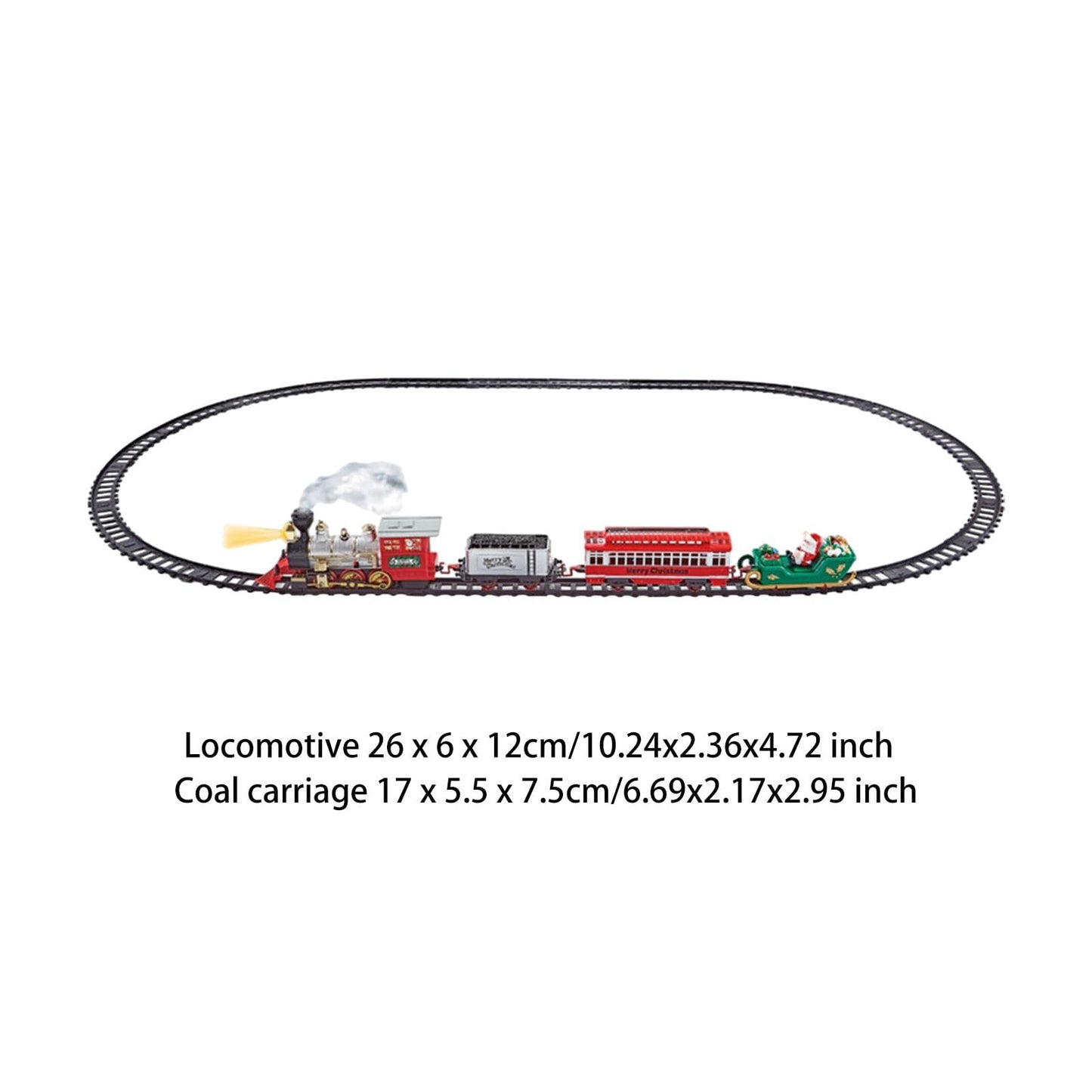 Menolana Christmas Train Set Tracks Toy Train Set for Under Christmas Tree Lights and Music with Smokes for Boys 3 4 5 6 7 8 Years Old