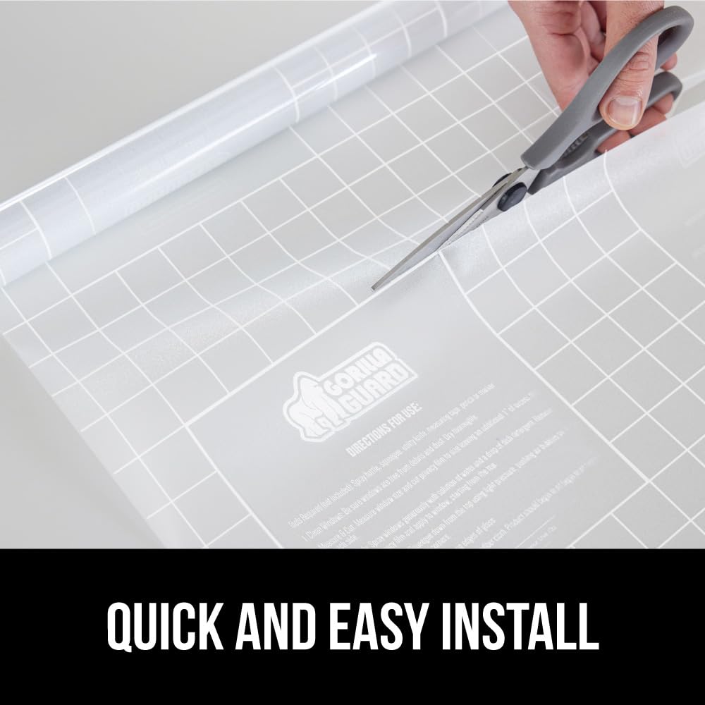 Gorilla Guard Window Privacy Film, Removable Two Way Sun Blocking, 23.6 x 78.7 Inch, Reusable No Residue Stickers, Strong Static Clings to Glass Windows, Decorative Bathroom Door Coverings, White