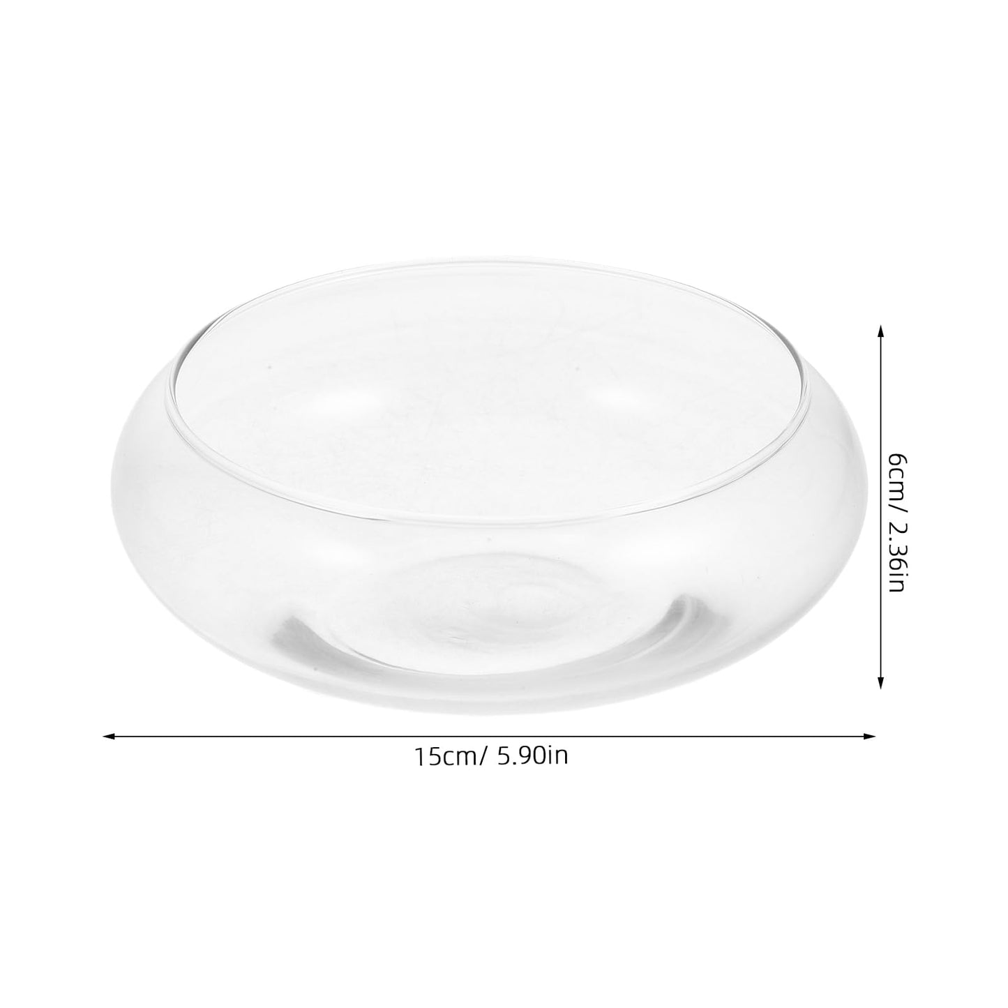 GANAZONO Clear Fish Bowl Vase Bubble Bowl Round Shallow Planter Glass Hydroponic Planter Floral Container for Table Centerpiece Wedding Event 15cm