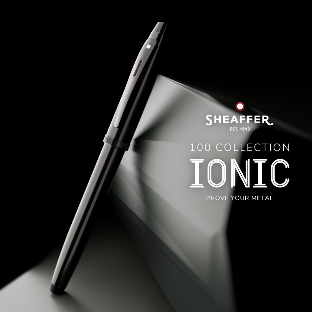 Sheaffer 100 Rollerball Pen | E9375 Ionic Shiny Grey Gunmetal with PVD Trims | Premium Rollerball Pen