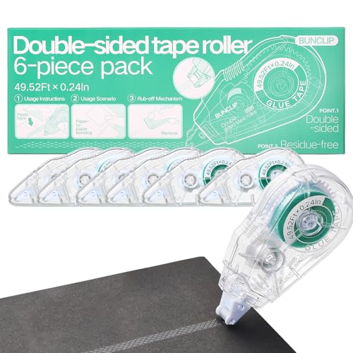 Scrapbook Tape Runner Glue Tape, 6 Pack Double-Sided Tape Roller 49.52ft x 0.24in, Residue-Free Adhesive for Photo Crafts, Scrapbooking, Paper Arts - color: 6 Pack