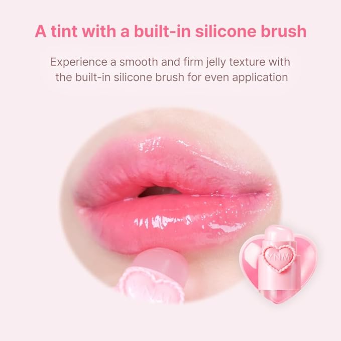 YNM Heart Jelling Tint (03 PAPAYA JELLING, 0.09 oz) Silicone Lip Brush Included, K-Beauty, Non-Sticky, Moisturizing, Smudge-Proof, Korean Lip Tint, Long-Lasting, Vivid Color