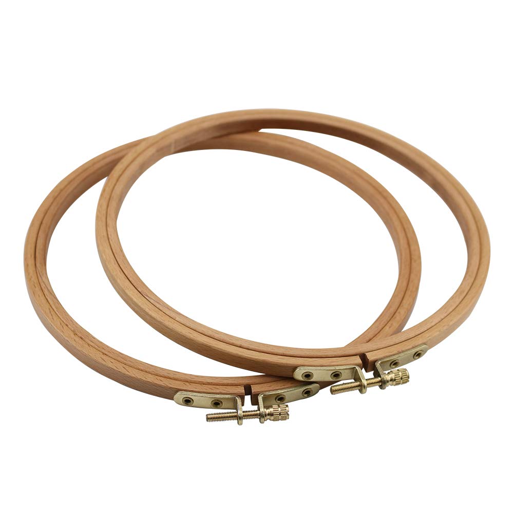 2 Pack 7 Inch Embroidery Hoop, Guofa 18CM Beech Wood Cross Stitch Hoops, Decorative Hanging Embroidery Frame for Needlepoint Sewing Project